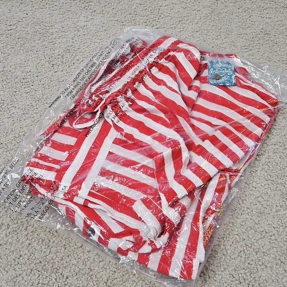 Free People Shiny Nights Pajama Set Wide Legs Red White Pinstripes Siz Small NWT - Picture 4 of 16